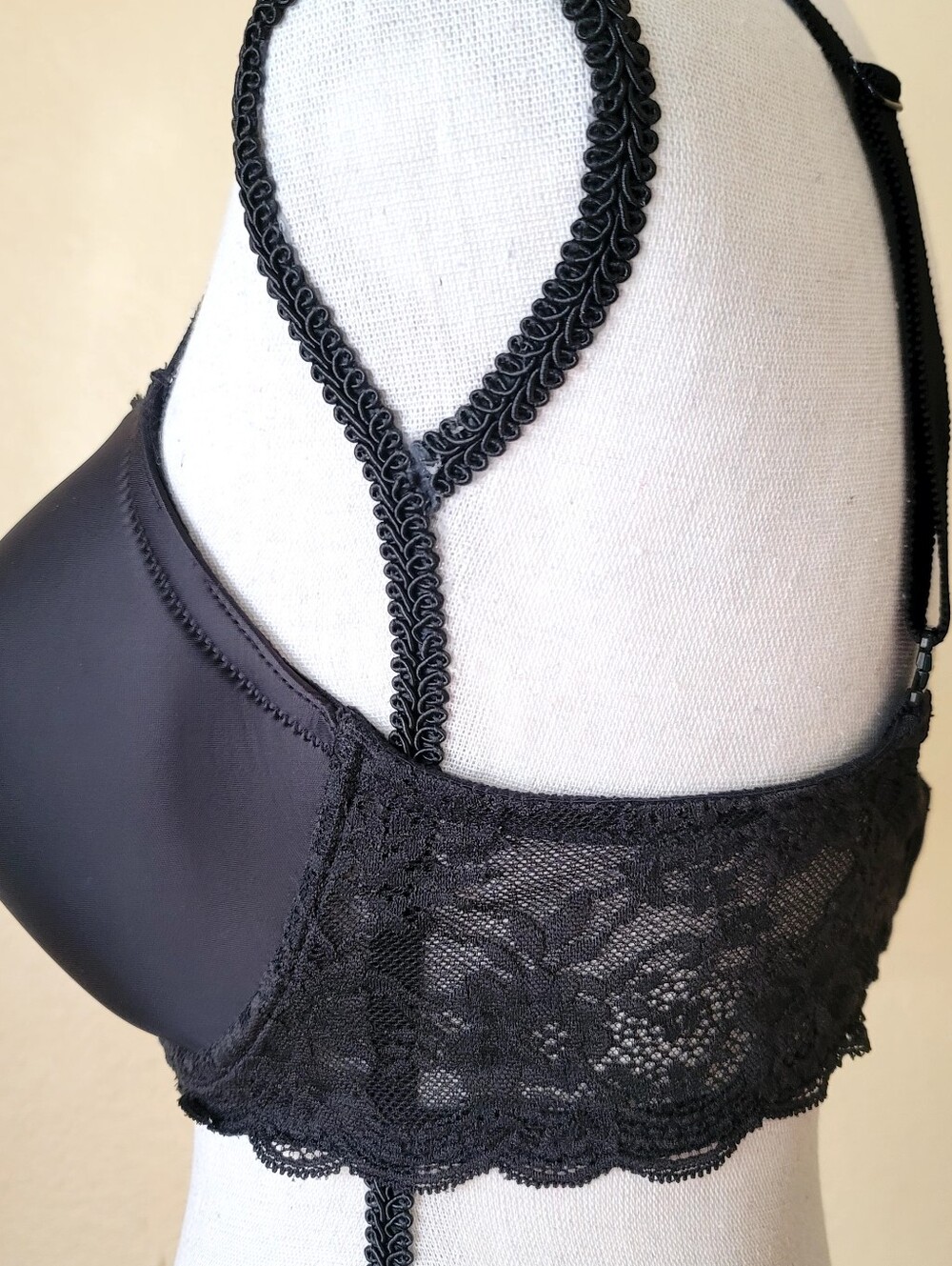 VS Victoria's Secret Dream Angels Lightly Lined Lace Demi Bra 34DDD Sexy Black - Picture 5 of 13